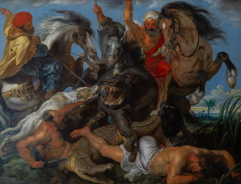 La caza del hipopótamo y del cocodrilo - Peter Paul Rubens
