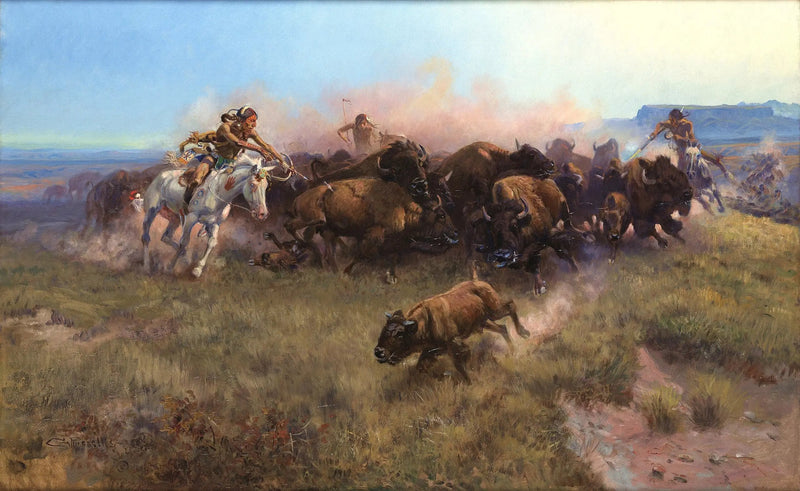 La caza del bisonte [n° 39] - Charles Marion Russell