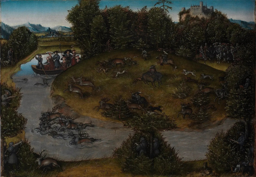 La caza del ciervo del elector Federico el Sabio (1463-1525) de Sajonia - Lucas Cranach el Viejo