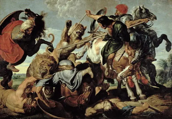 La caza del león - Peter Paul Rubens