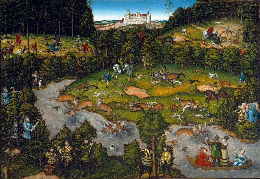 La caza cerca del Castillo Hartenfels - Lucas Cranach el Viejo