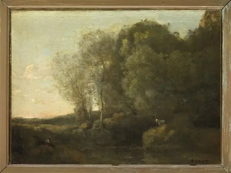 La cabra en la roca - Jean-Baptiste Camille Corot