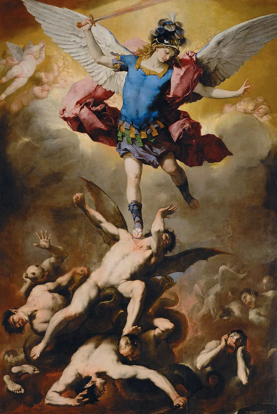 La caída de los ángeles rebeldes - Luca Giordano