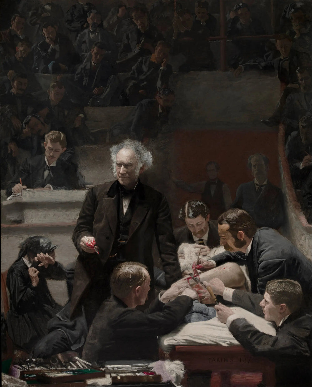 La Clinique du docteur Gross - Thomas Eakins image 1 copie de tableau peinte à la main
