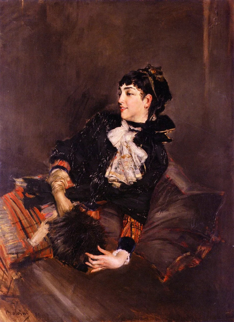 La condesa Gabrielle de Rasty en un sofá - Giovanni Boldini