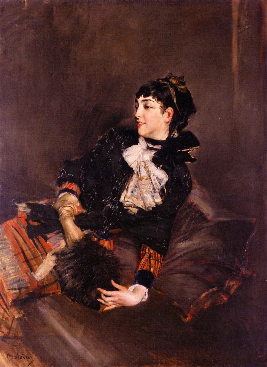La condesa Gabrielle de Rasty en un sofá - Giovanni Boldini