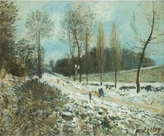 La Costa del Corazón Volante en Marly bajo la nieve - Alfred Sisley