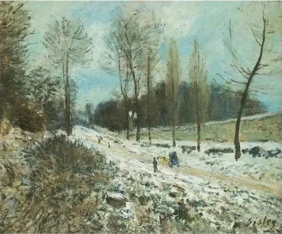 La Costa del Corazón Volante en Marly bajo la nieve - Alfred Sisley