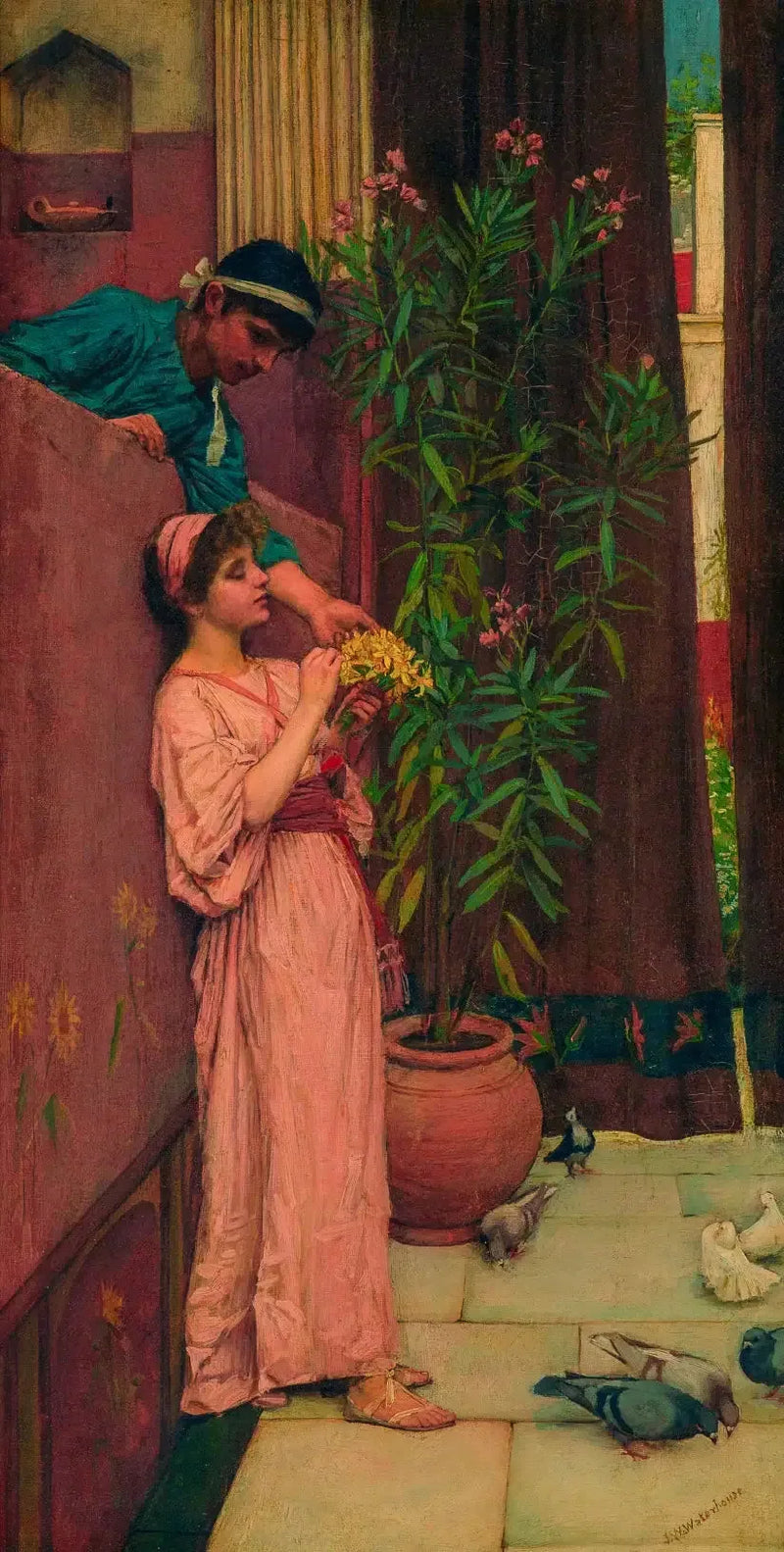 La corte / Las ofrendas dulces - John William Waterhouse