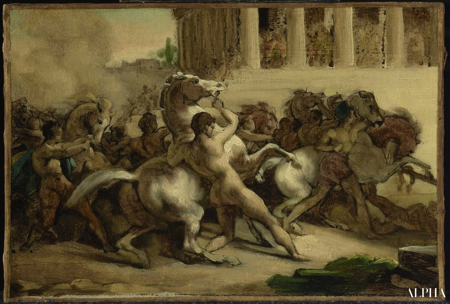 La course des chevaux sans cavalier - Théodore Géricault - Reproductions de tableaux et peintures haut de gamme