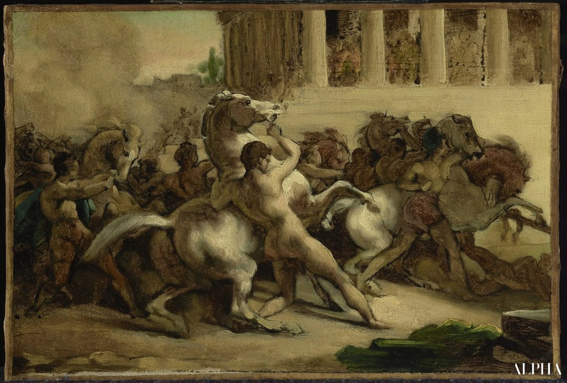 La course des chevaux sans cavalier - Théodore Géricault - Reproductions de tableaux et peintures haut de gamme