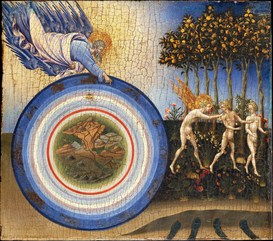 La Creación del mundo, y Adán y Eva expulsados del paraíso terrenal - Giovanni di Paolo
