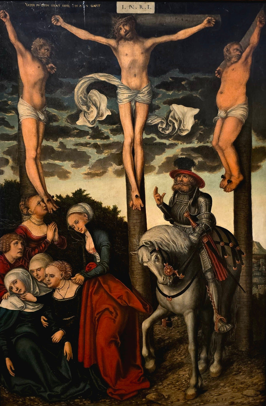 La Crucifixión con el capitán convertido - Lucas Cranach el Viejo