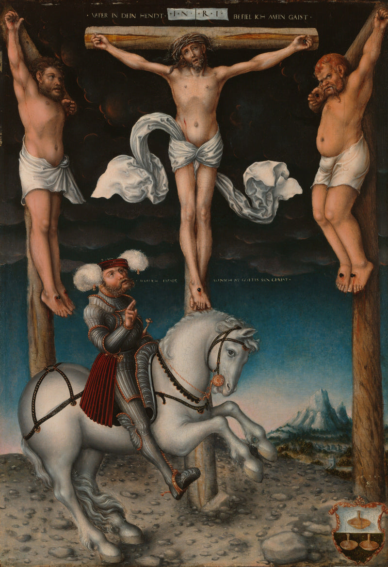 La Crucifixión con el centurión convertido - Lucas Cranach el Viejo