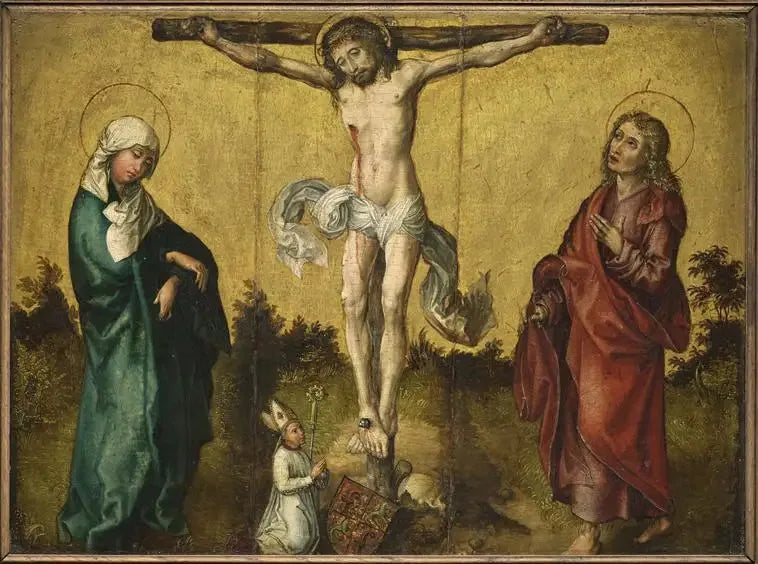 La Crucifixión con la Virgen, san Juan y un donante - Albrecht Dürer
