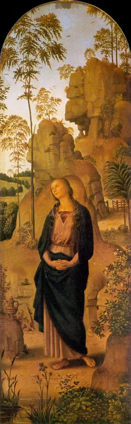 La Crucifixión con la Virgen, san Juan, san Jerónimo y santa María Magdalena [panel de la derecha] - Pietro Perugino