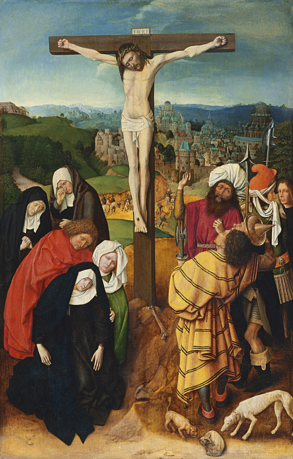 La Crucifixion - Gérard David image 1 copie de tableau peinte à la main