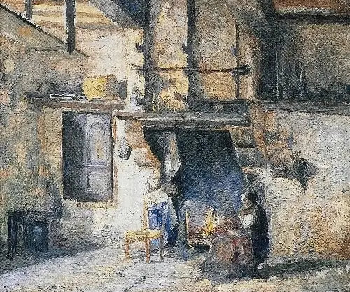La cocina de la casa Piette, Montfoucault - Camille Pissarro