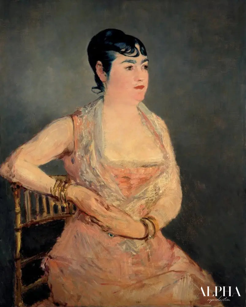 La dame en rose - Edouard Manet - Reproductions de tableaux et peintures haut de gamme