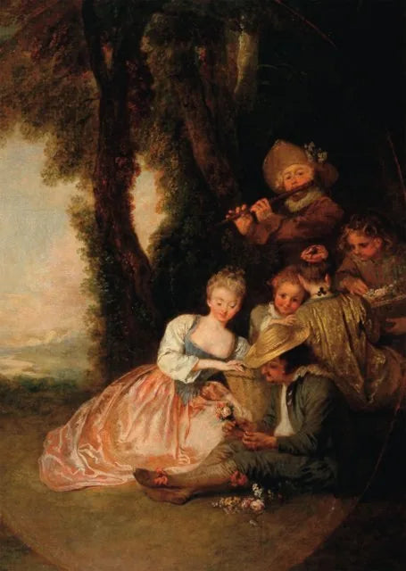 La declaración esperada - Antoine Watteau