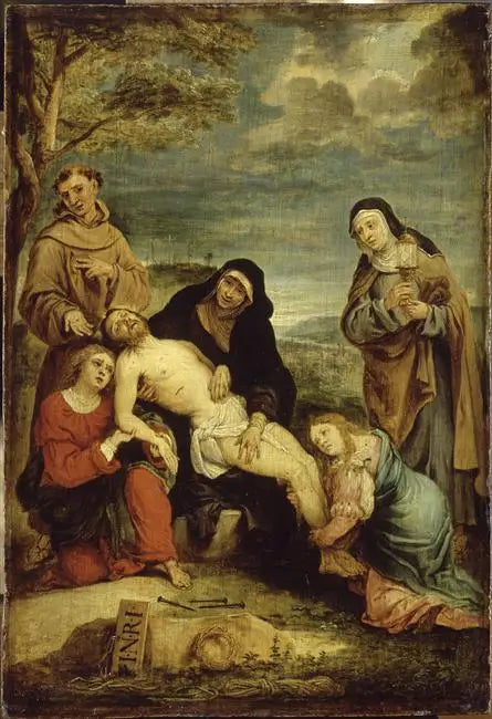 La Deploración de Cristo en presencia (mística) de san Francisco de Asís y de santa Clara - David Teniers el Joven
