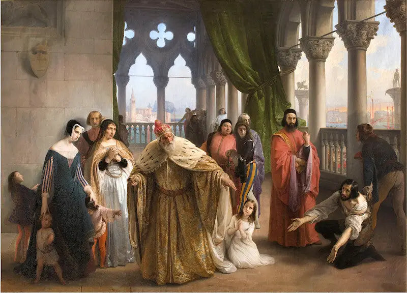 El último encuentro entre Jacopo Foscari y su familia antes de su exilio - Francesco Hayez