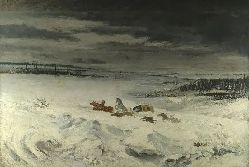 La diligencia en la nieve - Gustave Courbet