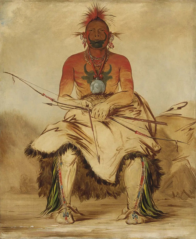 La-dóo-ke-a, Búfalo Toro, un gran guerrero Pawnee - George Catlin