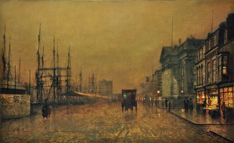 La aduana de Liverpool, vista hacia el norte - John Atkinson Grimshaw