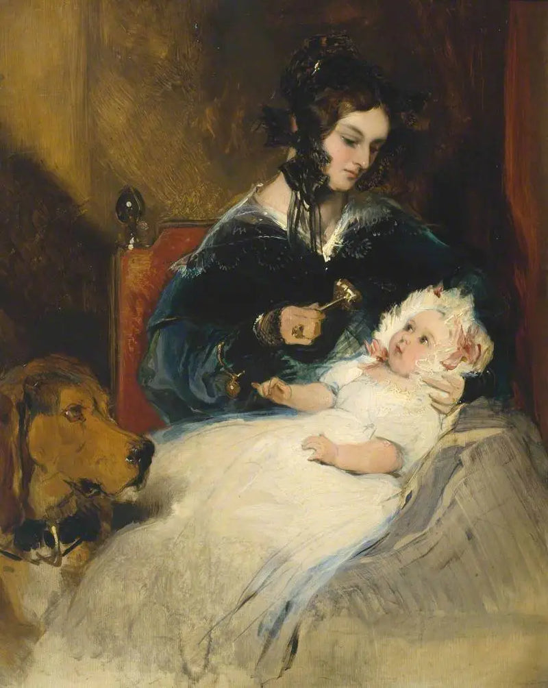 La duquesa de Abercorn y su hijo - Edwin Henry Landseer