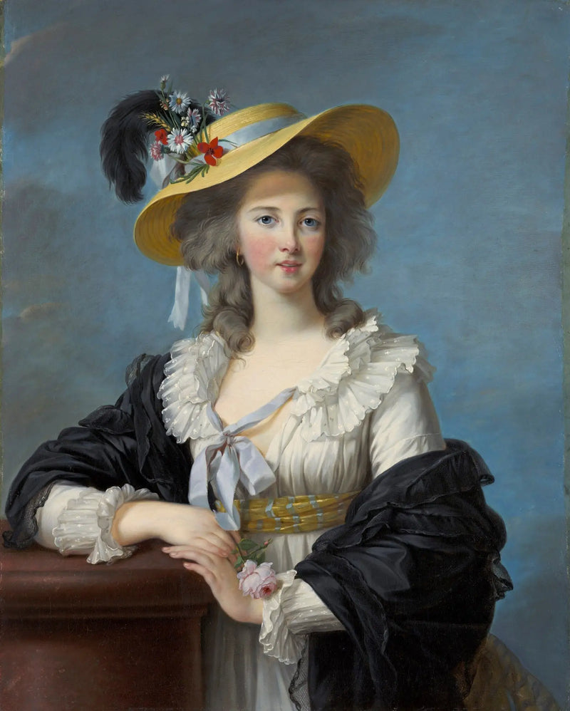 La duquesa de Polignac con un sombrero de paja - Élisabeth Vigée Le Brun