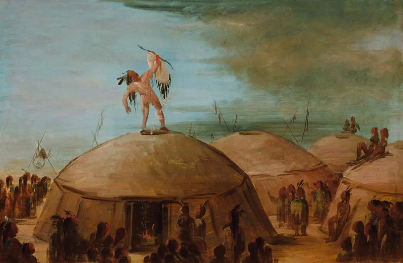 La fabricación de la lluvia en los Mandan - George Catlin