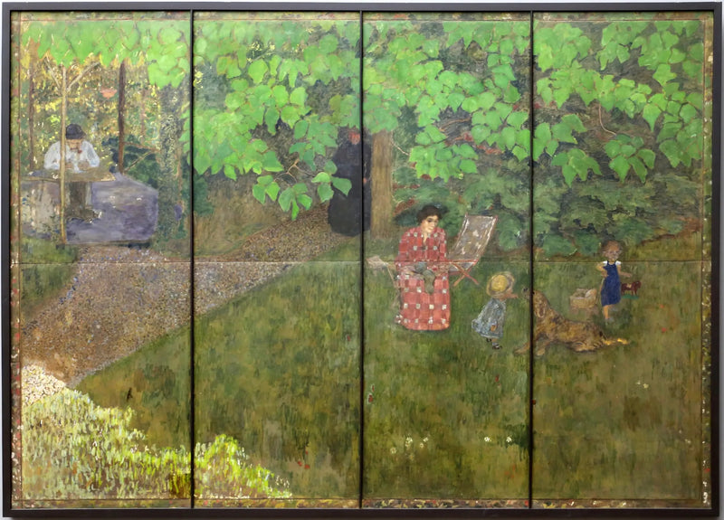 La familia de Claude Terrasse en el jardín - Pierre Bonnard
