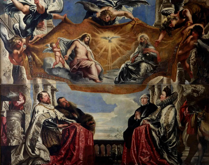 La familia Gonzaga en adoración de la Santa Trinidad - Peter Paul Rubens