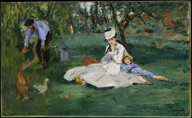 La familia Monet en su jardín en Argenteuil - Édouard Manet