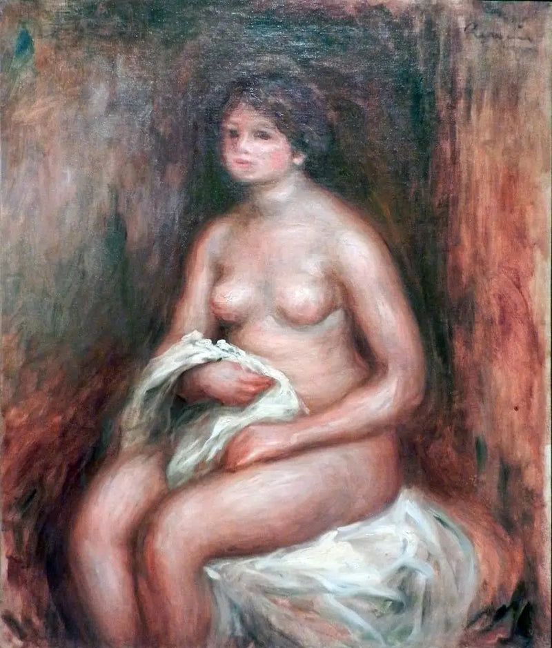 La mujer con la drapería - Pierre-Auguste Renoir