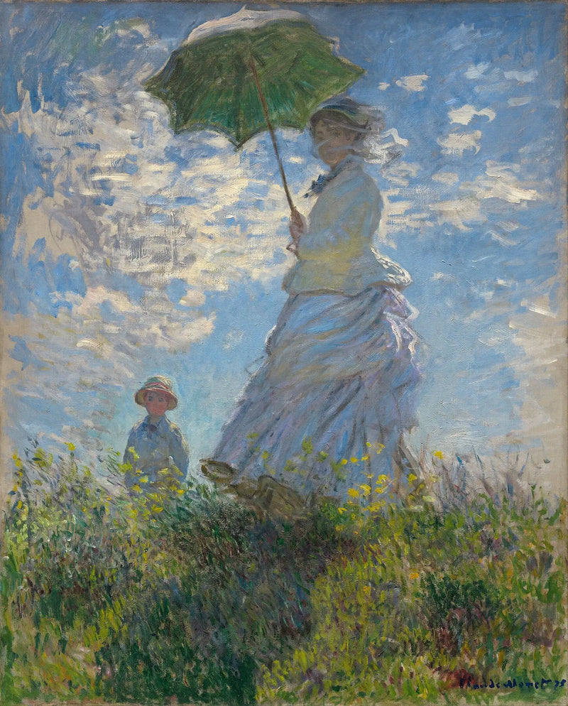 La Mujer con el paraguas — Madame Monet y su hijo (el paseo) - Claude Monet