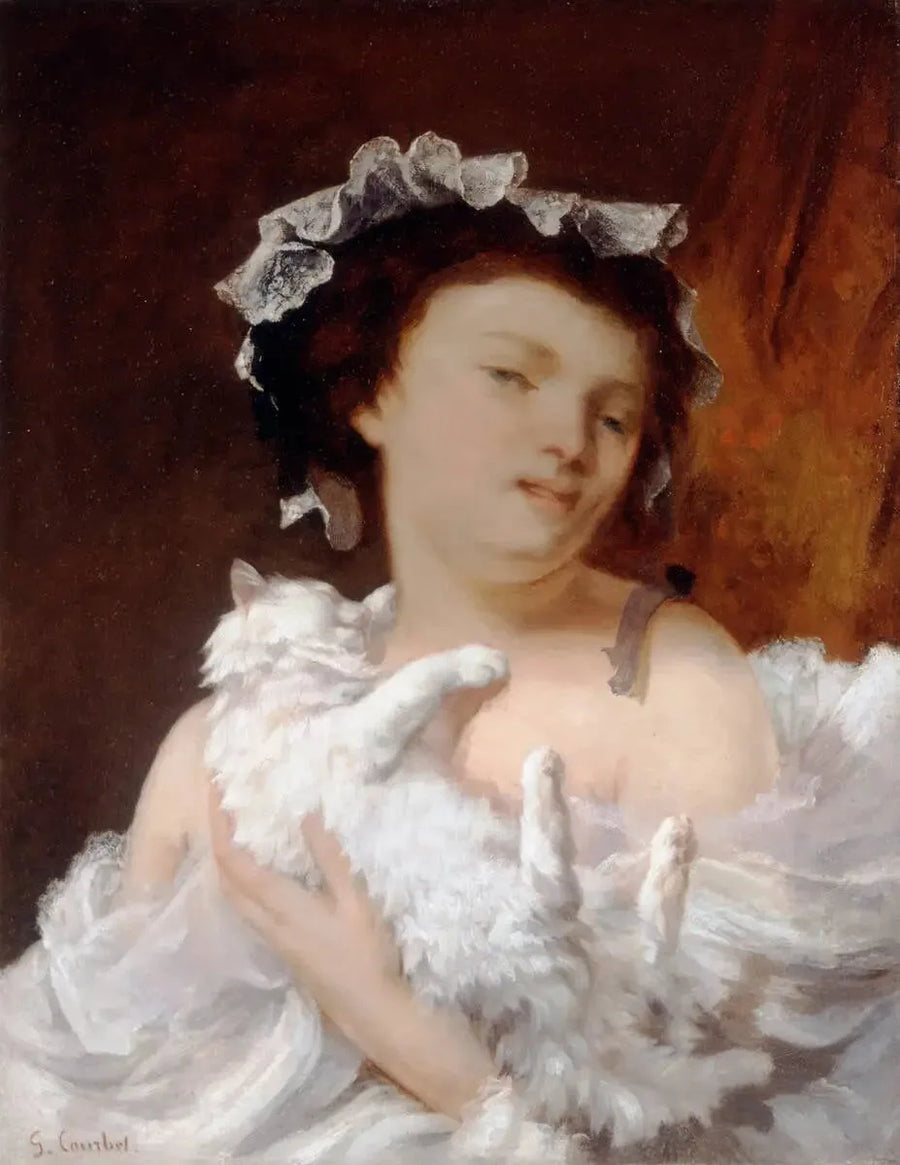 La mujer con gato - Gustave Courbet