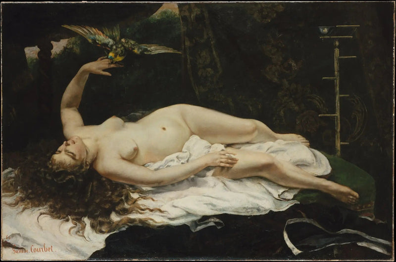 La mujer con loro - Gustave Courbet