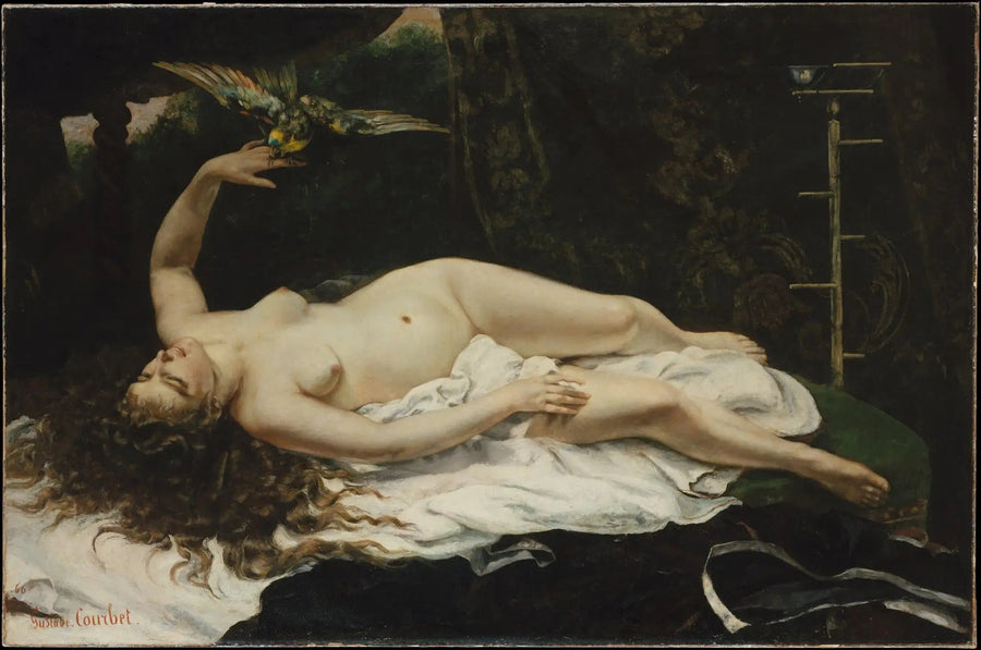 La mujer con loro - Gustave Courbet