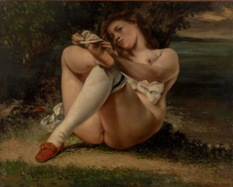 La mujer con medias blancas - Gustave Courbet