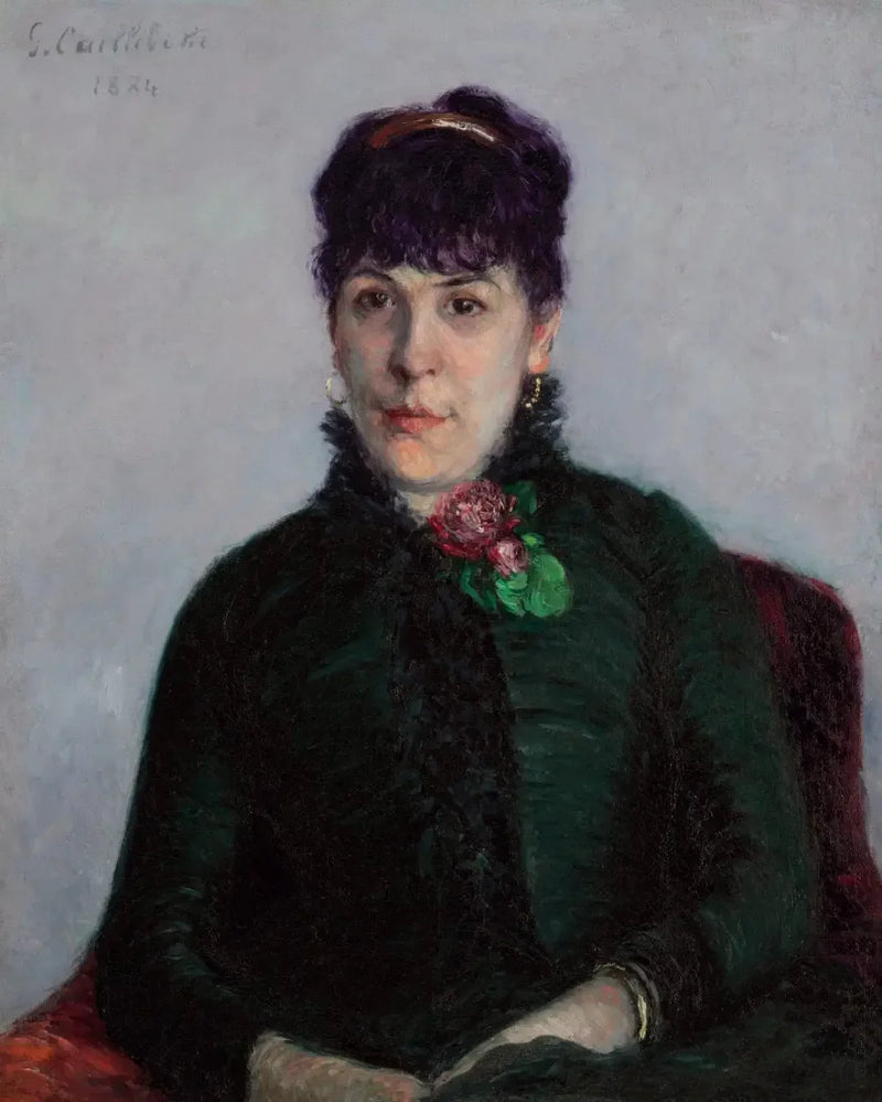 La mujer con rosas - Gustave Caillebotte