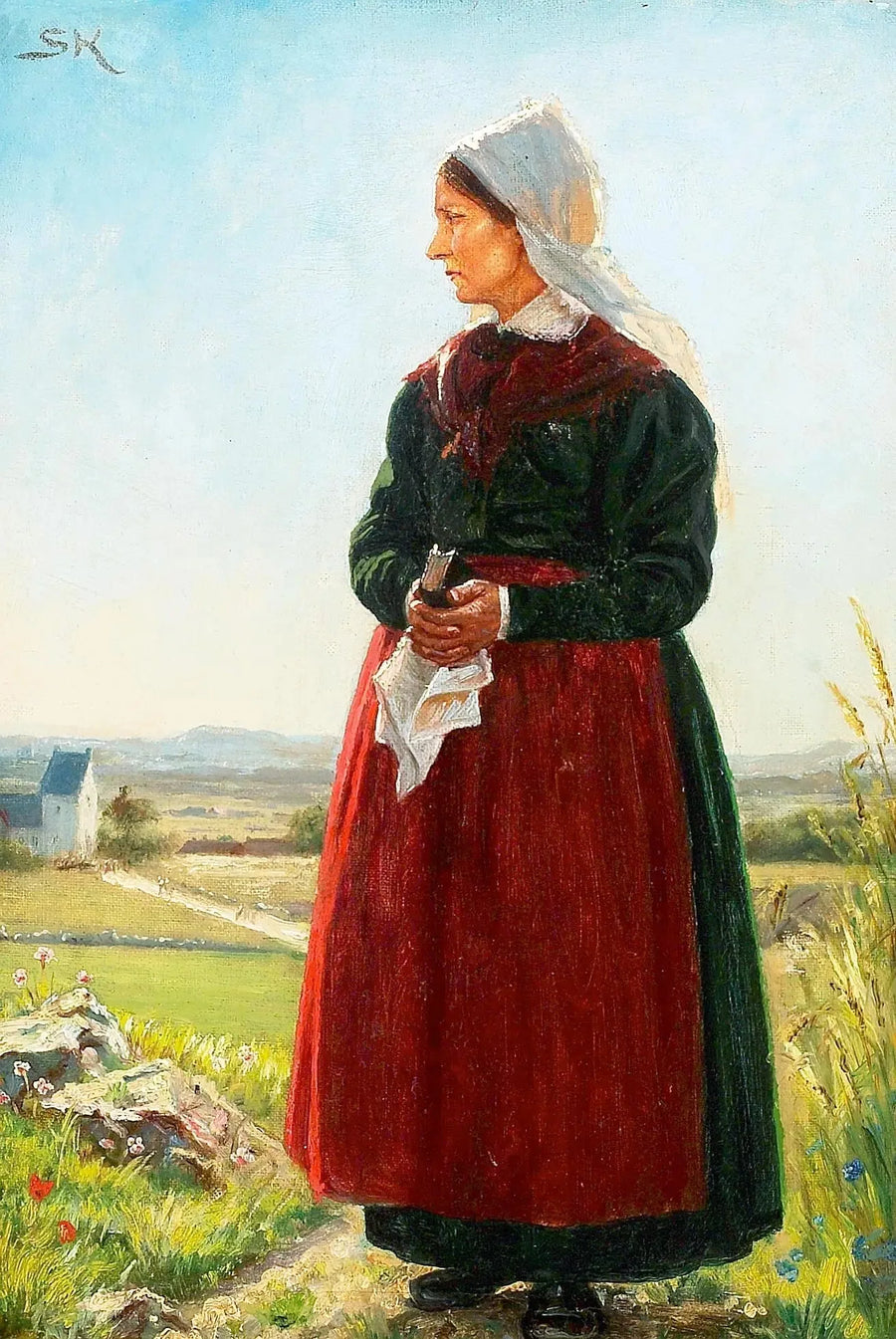 La mujer de un pescador vestida para la iglesia. Arildsleje, Suecia. - Peder Severin Krøyer