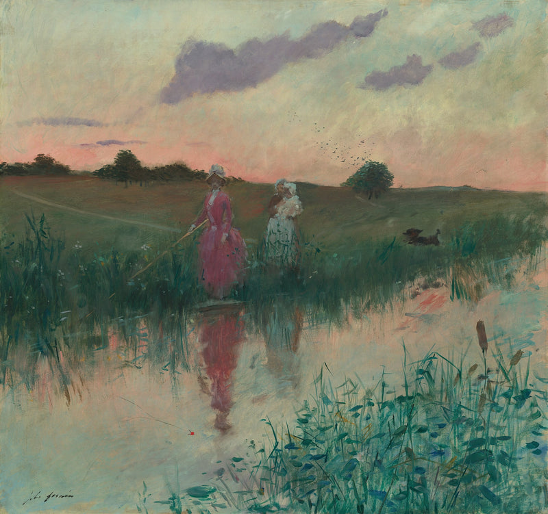 La mujer del artista pescando - Jean-Louis Forain