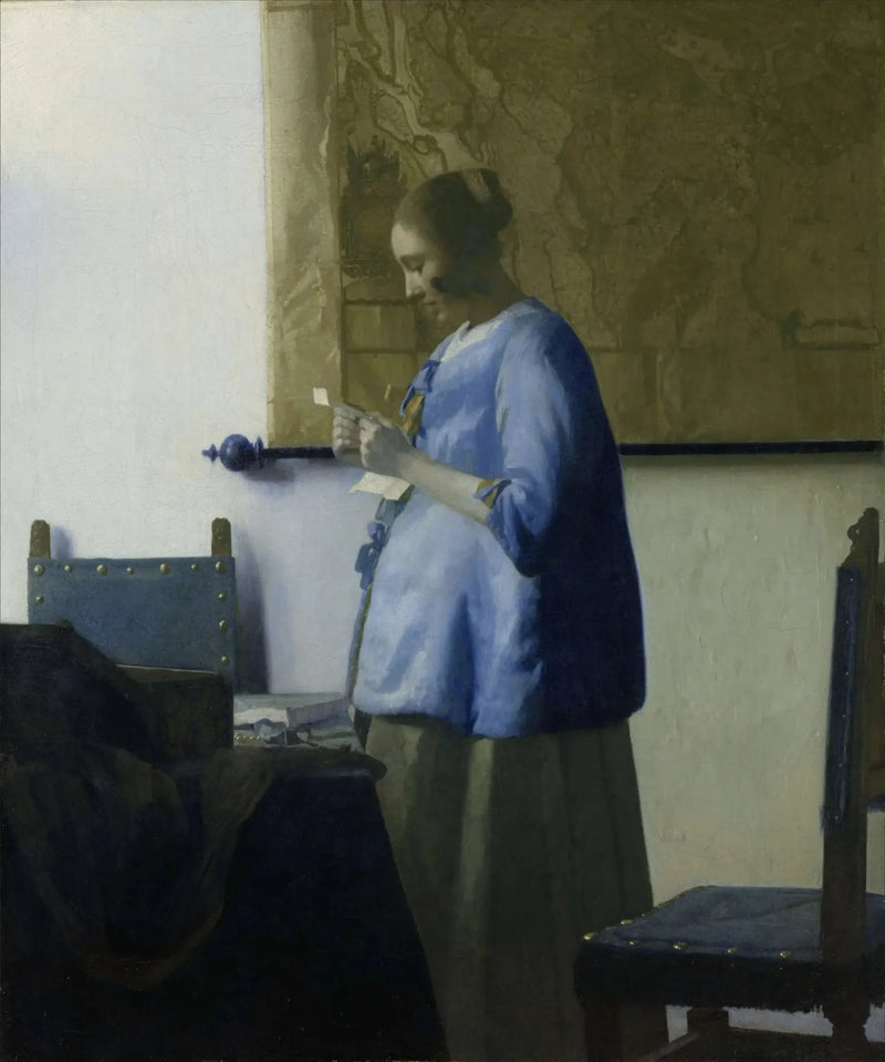 La Mujer en azul leyendo una carta - Johannes Vermeer