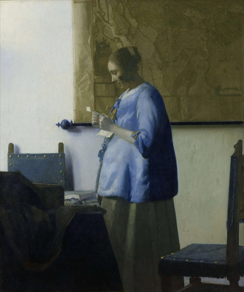 La Mujer en azul leyendo una carta - Johannes Vermeer