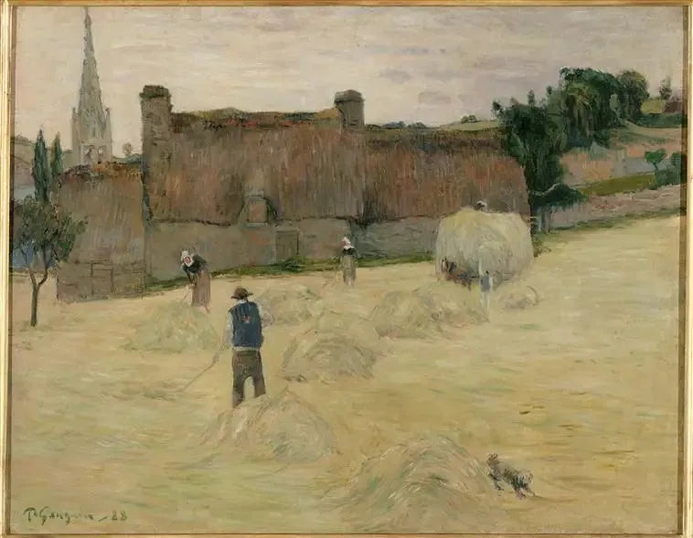 La Hoz en Bretaña (anverso) ; Ramo de flores frente a una ventana abierta al mar (reverso) - Paul Gauguin