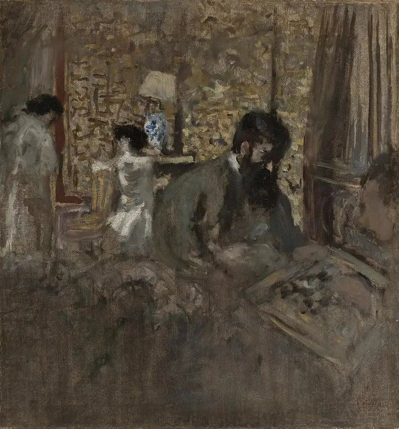 La fiesta de damas, Tristan Bernard en casa de Madame Aron - Édouard Vuillard