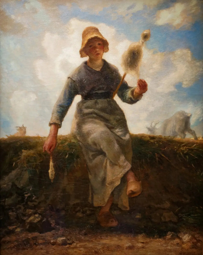 La hilandera, pastora de Auvernia - Jean-François Millet