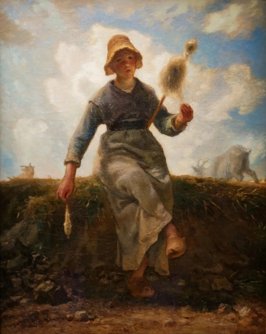 La hilandera, pastora de Auvernia - Jean-François Millet